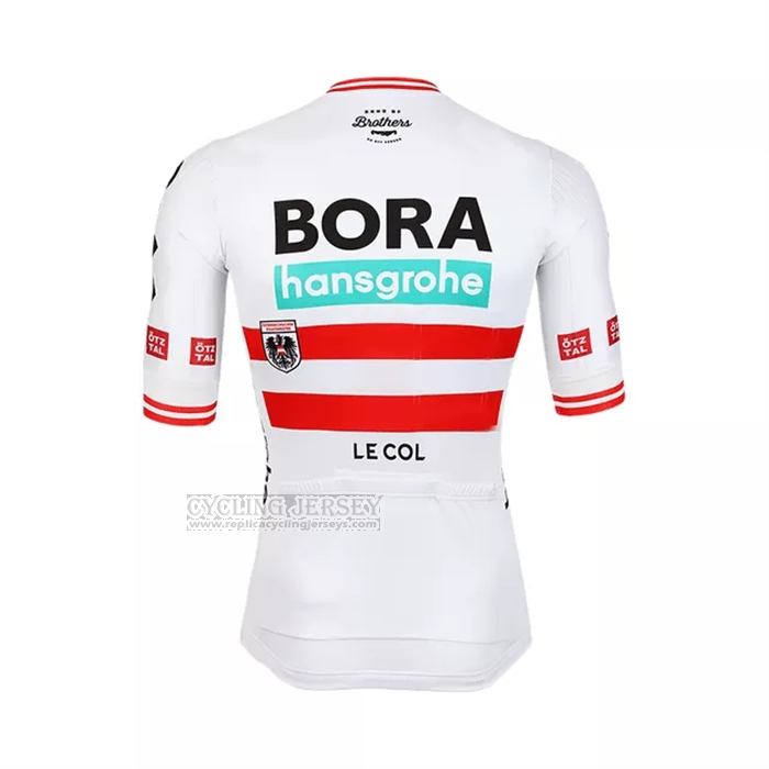 2022 Cycling Jersey Bora-Hansgrone Red White Short Sleeve and Bib Short